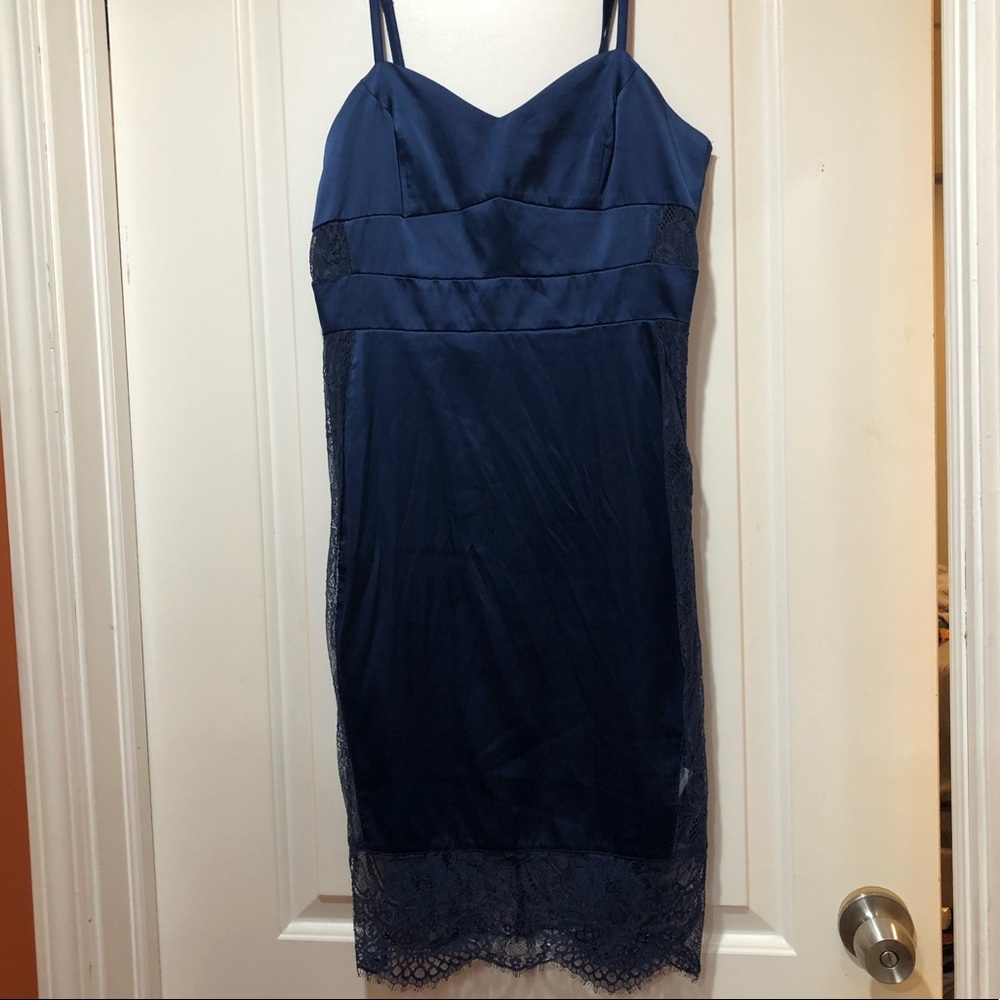 Navy blue Satin dress